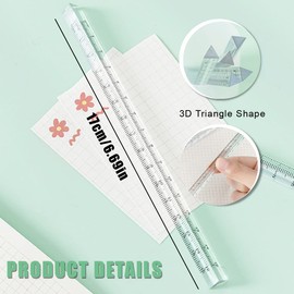 Set of 2 triangular ruler 30 cm, transparent, triangular ruler