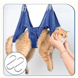 MSMUOEZ Cat and Dog Grooming Hammock with Safety Belt for Nail Clipping、Grooming,Cat Bathing Bag for cat Nail Trimming,Cat Claw Care Bag, Dog Grooming Harness（S,Be Sure to Check The Size Chart）