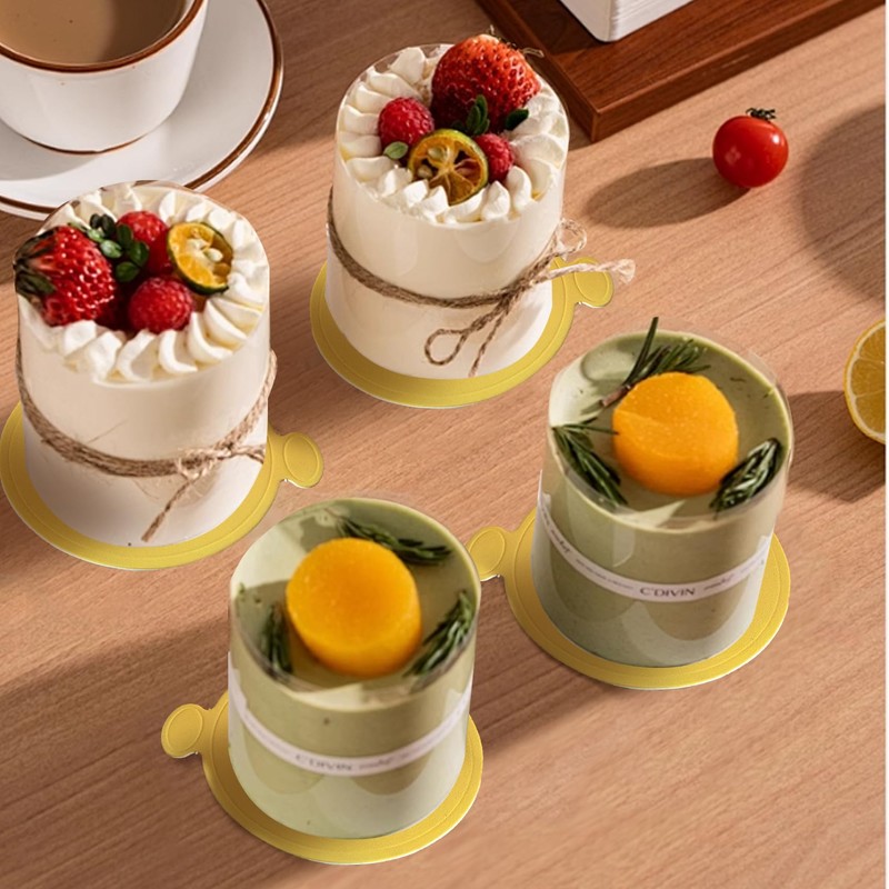 3.5 Inch Mini Cake Boards: 100pcs Golden Round Mousse Cupcake