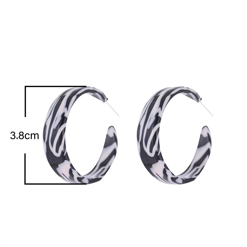 Aneneiceera Zebra Print Drop Earrings Speckled Open Hoop Dangle Stud