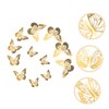 Gadpiparty 48pcs Hollow Butterflies Wall Decals Gold Butterflies Ornament for