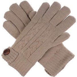 Be Your Own Style BYOS Men's Winter Warm Classic Cable & Solid Fleece Lined Thick Knitted Gloves