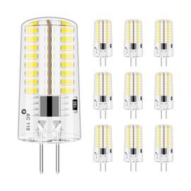LFLAMPON 10pcs G4 LED Bulbs AC110V-130V Dimmable, 2.6W Equivalent to 20 Watt Incandescent Bulb, 280 Lumens 360°Beam Angle Silicone Bi-pin G4 LED Bulb for Chandeliers Pendant, Cool White 6000K