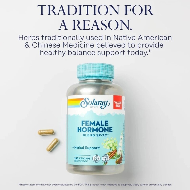 Solaray Female Hormone Blend SP-7C, Herbal Support 240 Count (Pack