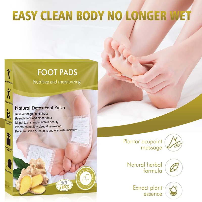 24 Pieces Detox Foot Pipes Natural Detox Patch (Ginger)