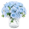 MARTINE MALL 4 Packs Peonies Artificial Flowers, Blue Artificial Peonies,