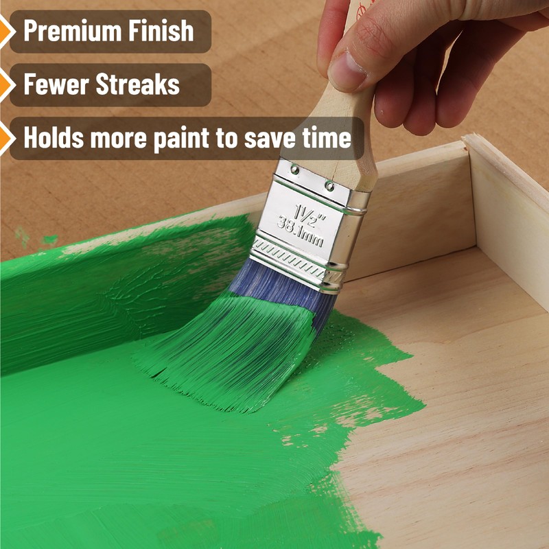 Bates- Paint Brushes Set, 5 Pack, 1"/1.5"/2"/2.5", Flat & Angled