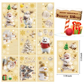 Christmas Decorations 110 Pcs Christmas Window Stickers Glass Double Sided Reusable Christmas Stickers Create a Festive Atmosphere That Will Delight Your Mind and Body.