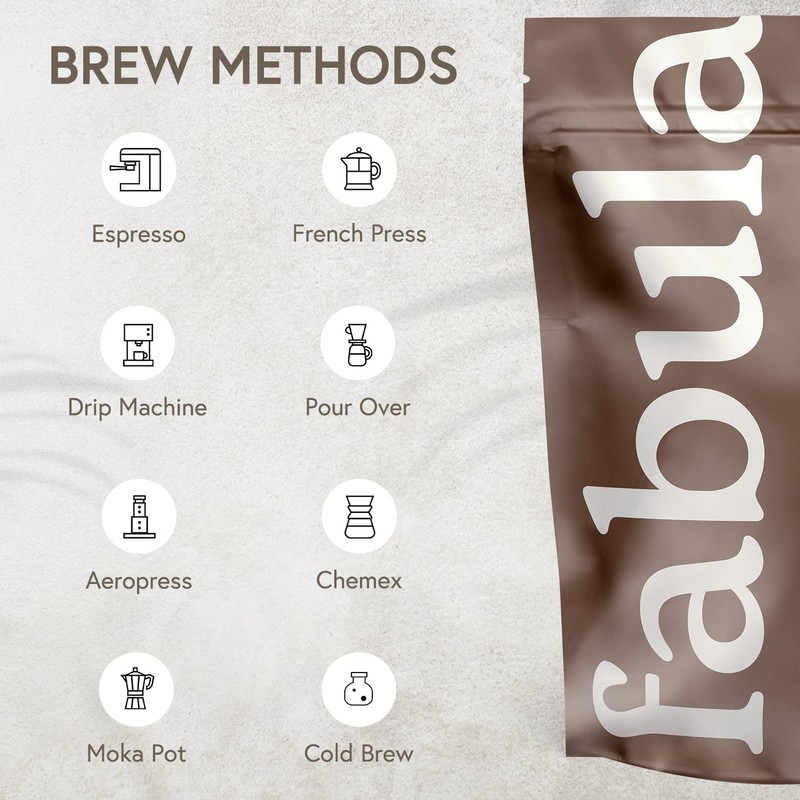 Fabula Low Acid Coffee Beans Whole, USDA Organic Coffee Beans