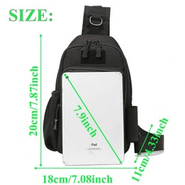 Ydmpro Fishing Sling Bag - Small Fishing Tackle Storage Bags with Rod Holder (Blue Camo)