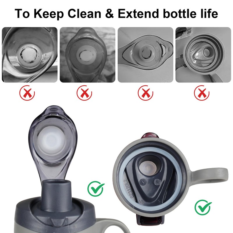 Replacement Leak Stoppers Compatible with Pogo Water Bottle 32oz and