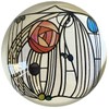 Domed Glass Paperweight - Mackintosh Rose Window Design