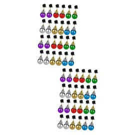 FOMIYES 2sets Christmas Decorations Santa Beard Clamps Bell Beard Clips 24pcs*2