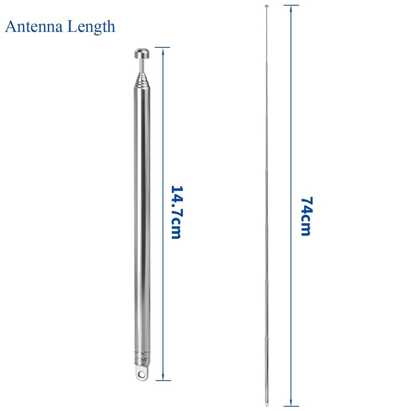 Superbat FM Radio Antenna 7 Sections Telescopic Portable Radio Antenna