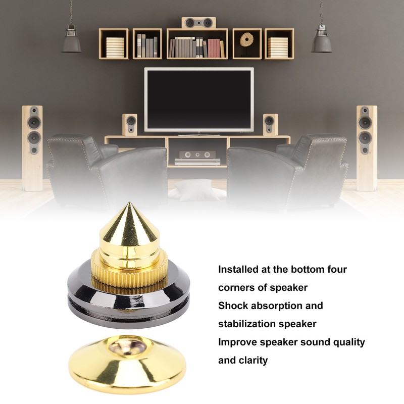 Speaker Spike Pad Kit Wide Application Shock Absorbing Zinc Alloy