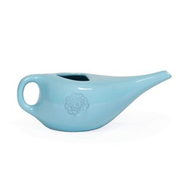 Bodhi NETI POT Nose Rinse Jug Ceramic Neti Jug with Mandala (Silver) | Jug for Nose Rinse | Nose Shower | Nethi Pot - Nethi Pot