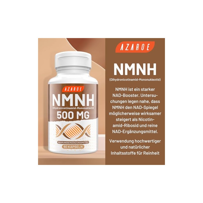 NAD Capsules Alternative 500 mg, 60 Capsules - No Additives,