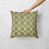 Lime Green/Cream Faux Chenille Cushion Cover Circles Design