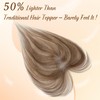 S-noilite Hair Toppers for Women Human Hair with Air Bangs