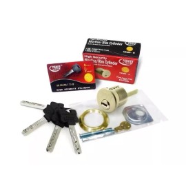 Premier Lock 1-1/8 in. Premier Lock High Security Rim Mortise Cylinder Satin Nickel 5 Key New