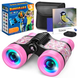 Dromlag Girls Toys Age 3-9, Kids Binoculars 3-6 Year Old Girls Gifts, Binoculars for Kids Gifts for Girls Toys 3-8 Year Old Boy Girls Birthday Easter Gifts for Kids Outdoor Toys Unicorn Toys - Pink