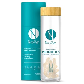 Nudora Green 3-in-1 Daily Probiotic, Prebiotics & Herbals (Magnesium Citrate & Oxide & More) | Digestive Health, Constipation & Bloating Relief, Gas, Immune Support | Women & Men (60 Count)