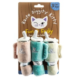 Haute Diggity Dog + Kitty Snuggly Cup 3-Pack Organic Catnip Cat Toy ~ New!