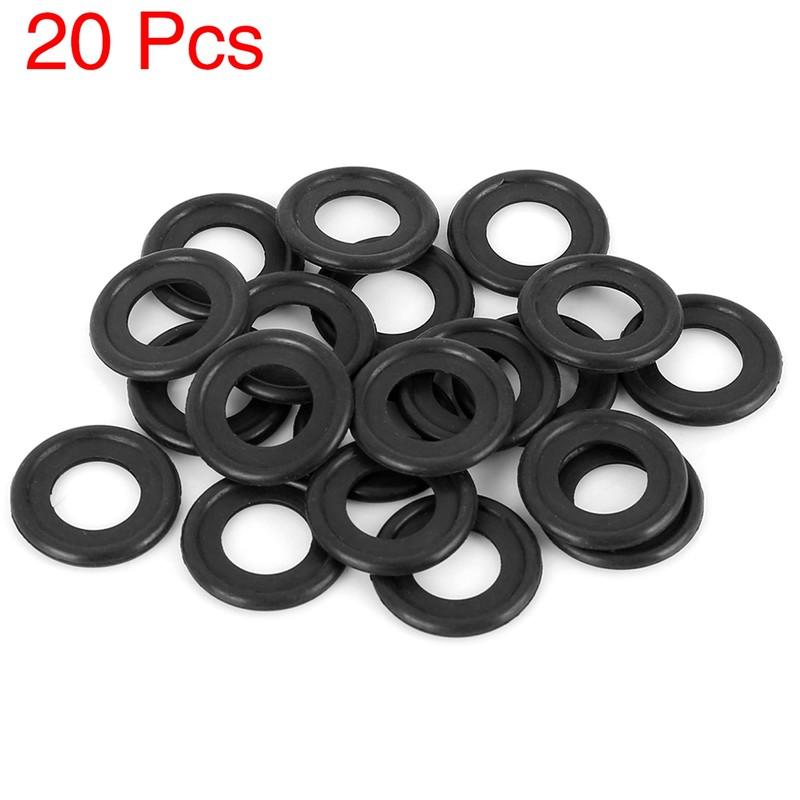 X AUTOHAUX 20pcs M12 Rubber Oil Drain Plug Gaskets Washer