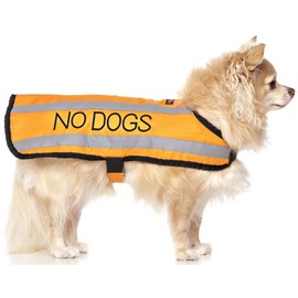 Dexil Limited NO Dogs Orange (Not Good with Other Dogs) Warm Dog Coats S-M M-L L-XL Waterproof Reflective Fleece Lined Prevents Accidents by Warning Others of Your Dog in Advance (S-M Back 12" (30cm)