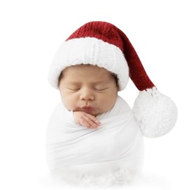 Christmas Newborn Photography Props Swaddle Snow White Wraps with Santa Hats for Baby Boys Girls Photo Props Shoot
