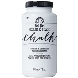 FolkArt Home Decor Chalk Furniture & Craft Paint in Assorted Colors, 16 ounce, White Adirondack,34846