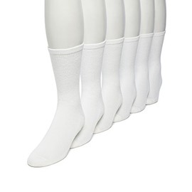 No nonsense Men's Cushion Crew Socks (6 Pack) ,White,Sock Size: 10-13/Shoe Size: 6-12