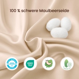 THXSILK Fitted Sheet for Baby, 100% Mulberry Silk, Soft and Breathable to Protect Baby Hair, Elastic Velcro Fastening, Oeko-Tex Certified, 52 x 105 cm (Champagne, 1 Piece)