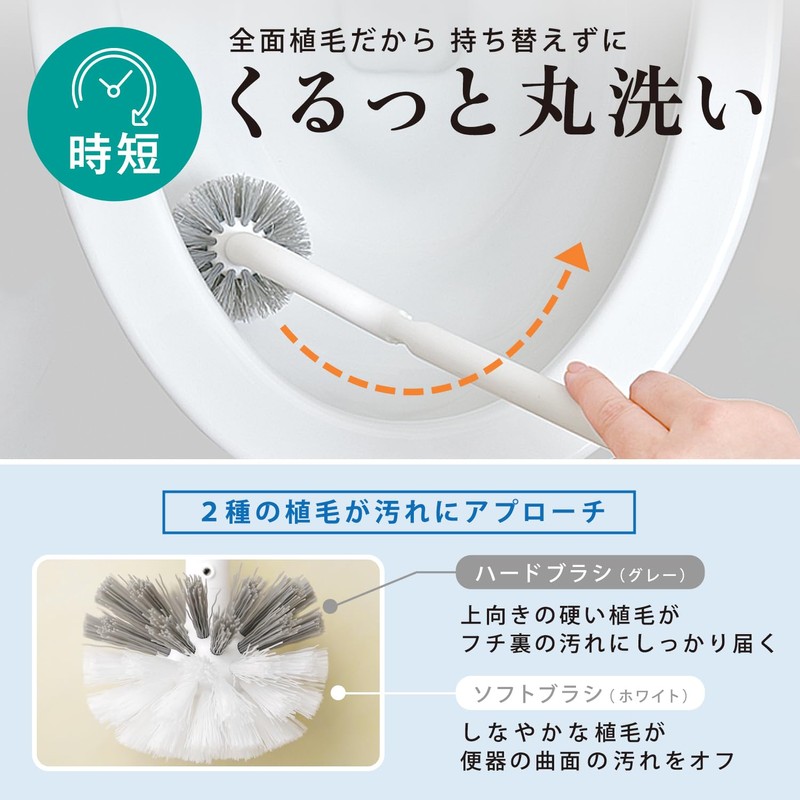 LEC Clean Habits Toilet Brush/Place on the Edge to Drain/Wash