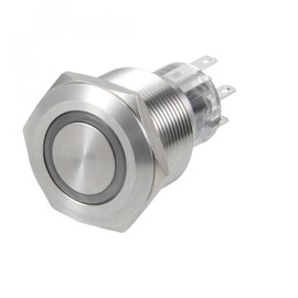 uxcell Latching Metal Push Button Switch 22mm Mounting Dia DPDT 2NO 2NC 24V White LED Light