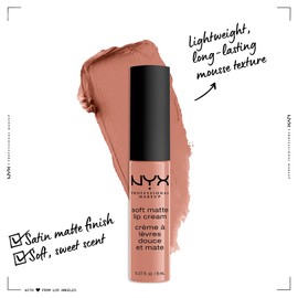 NYX PROFESSIONAL MAKEUP Soft Matte Lip Cream, Lightweight Liquid Lipstick - Stockholm (Mid-Tone Beige Pink)