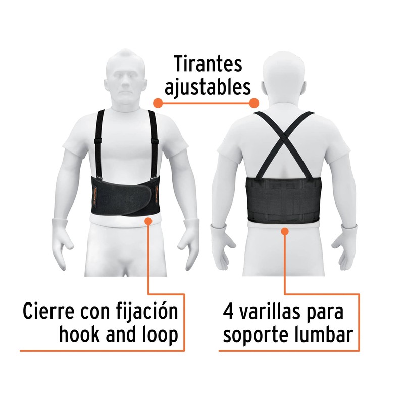 Truper FAJA-L, Faja con tirantes ajustables, talla grande