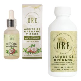 Aceite De Orégano Y Coco, Jarabe De Orégano Y Miel Virgen