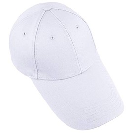 KYEYGWO Cotton Baseball Cap for Men and Women, Classic Adjustable Baseball Cap, Plain Casual Hats, White