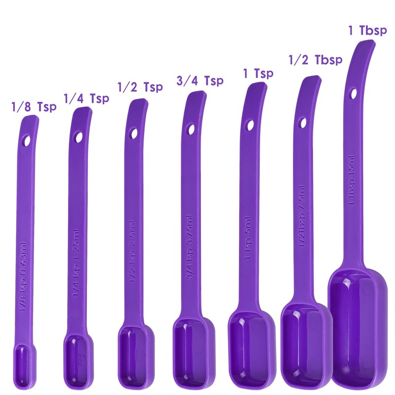 Smithcraft Plastic Measuring Cups and Spoons Set 15, Purple Dry