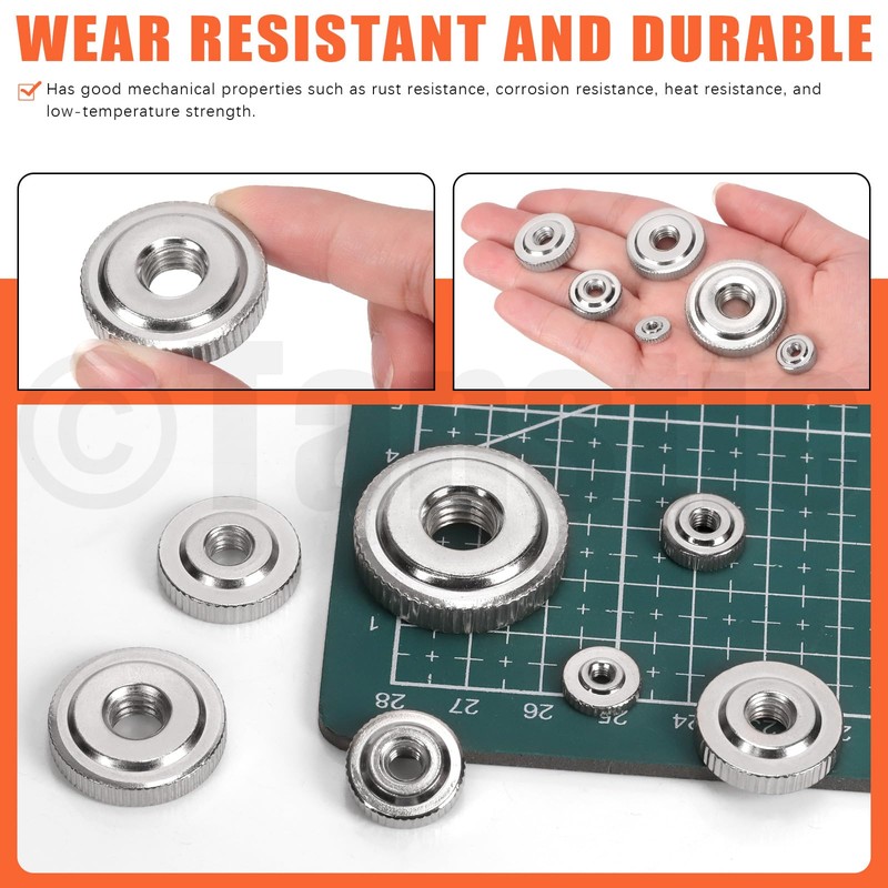 Tanstic 46Pcs Round Knurled Thumb Nuts Conector Lock Adjusting Nuts