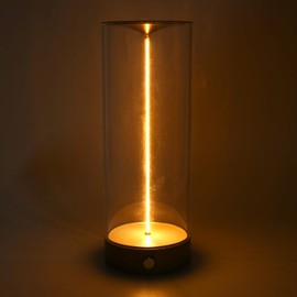 Bedside Lamp, Modern, Minimalist, Dimmable Touch Lamp with Breathing Effect and Flexible Filament, Portable LED Table Lamp with USB Charging for Bedroom, Children's Room (L)