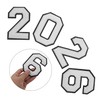 DOITOOL 4pcs White Chenille Iron Number Patches for DIY Clothing