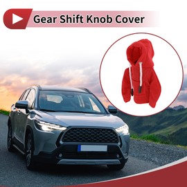 HEROFFIX 1 Pc Gear Shift Knob Cover Stick Shifting Handle Protector Hoodie Style Red Fabric