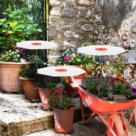 CroBlissful 3 Pack 16 Inch Plants Shade Cover for Outdoor 65% Adjustable Disk Sun Umbrella Shade Cloth with 24 Inch Stainless Steel Rod for Garden Outdoor Potted Live Plants