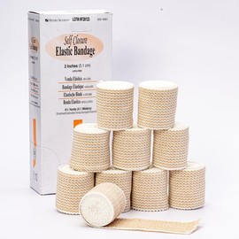 Henry Schein Self Closure Elastic Bandage with Velcro, 2" x 4.5 Yards, Tan, Non-Sterile, Box of 10
