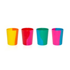 BlissHome Pure Prue Leith Melamine Tumblers Set of 4 – Vibrant, Unique Colours, Perfect for Indoor & Outdoor Use – Durable, Contemporary Design with 4 Distinct Colourways