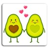 2 x 10cm Cute Avocado Love Couple Vinyl Stickers -
