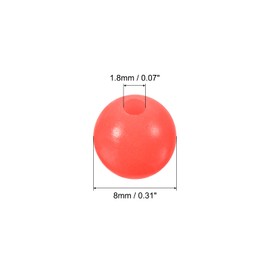 PATIKIL Glow in the Dark Fishing Beads 8mm 100pcs Hard Plastic Lure Beads Round Shape for Catfish Punch Bait Trig Freshwater Saltwater Red