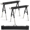 OLBRUS Heavy Duty Folding Sawhorse 2 Pack, Portable Metal Saw